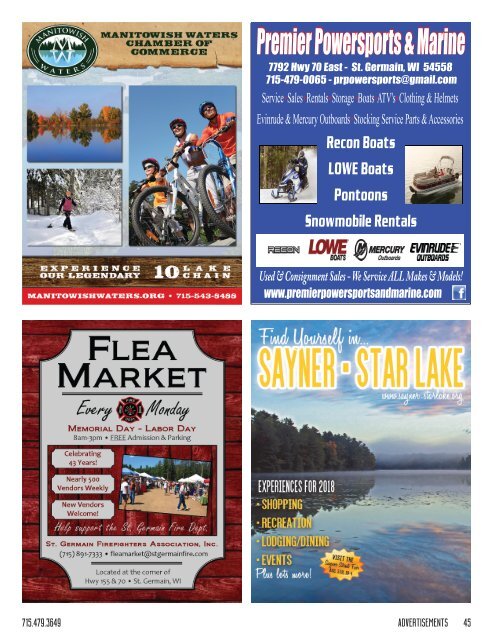 Vilas County Visitor Guide - 2018