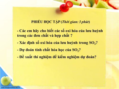 HỢP CHẤT CÓ OXI CỦA LƯU HUỲNH LỚP SƯ PHẠM HÓA K37 QNU THỰC HIỆN NĂM 2017