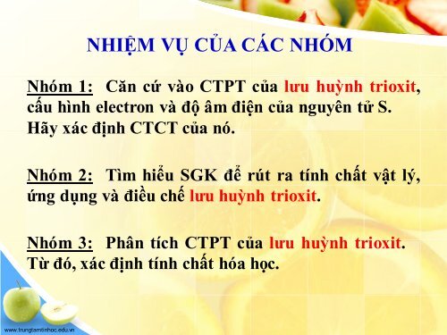 HỢP CHẤT CÓ OXI CỦA LƯU HUỲNH LỚP SƯ PHẠM HÓA K37 QNU THỰC HIỆN NĂM 2017