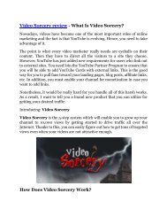 Video Sorcery review and (MEGA) bonuses – Video Sorcery