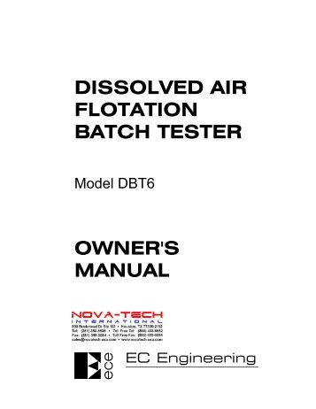 Dissolved air flotation batch tester - Nova-Tech International, Inc