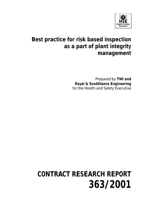 Best Practice for Risk Based Inspection