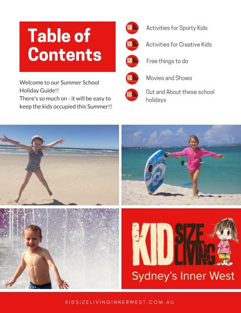 KIDsize Living Inner West Summer 2017 School Holiday Guide