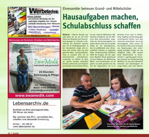 Tassilo, Ausgabe Januar/Februar 2018 - Das Magazin rund um Weilheim und die Seen