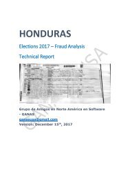  HONDURAS Elections 2017 - Technical Report