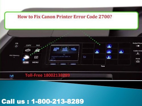  Fix Canon Printer Error Code 2700 by 1-800-213-8289