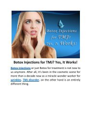 Botox Injections for TMJ, Yes, It Works