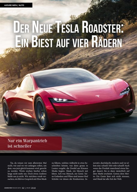 AJOURE´ Men Magazin Januar 2018