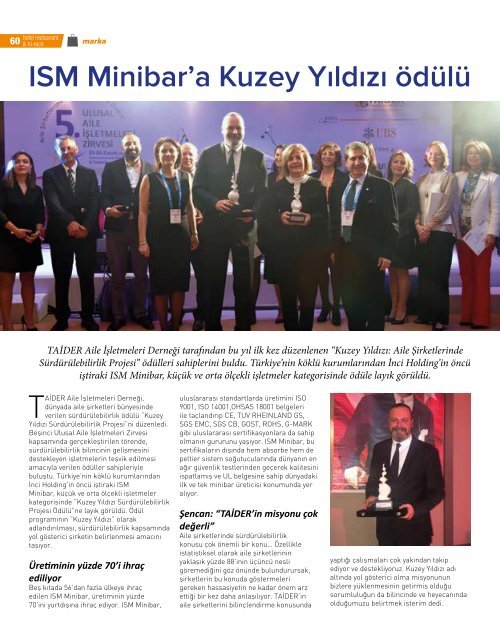 HOTEL RESTAURANT  MAGAZINE ARALIK 2017 SAYISI