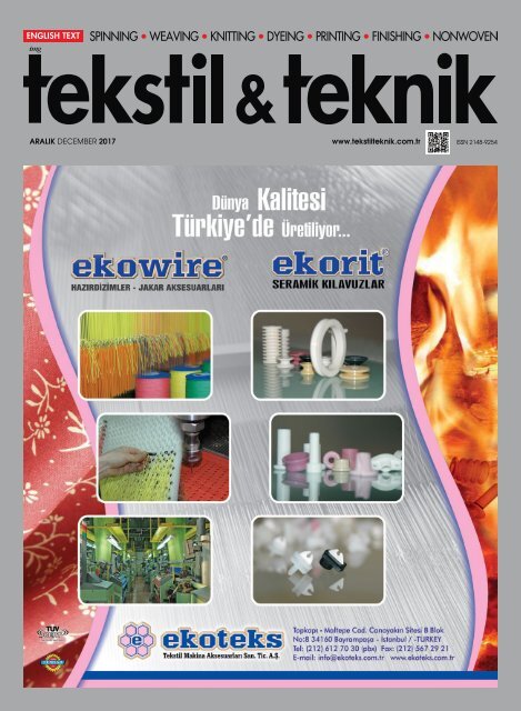 Tekstil Teknik Dergisi Aralık 2017 Sayısı