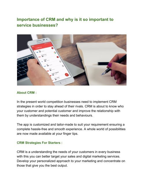 Importance of CRM and why is it so important to service businesses?