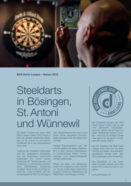 BCE Darts League – Saison 2018