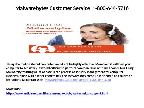 Malwarebytes Customer Care Number  1-800-644-5716