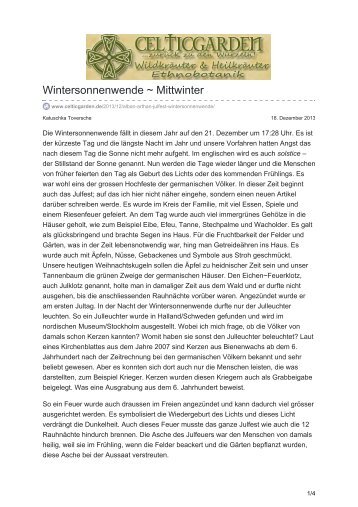 Wintersonnenwende  Mittwinter