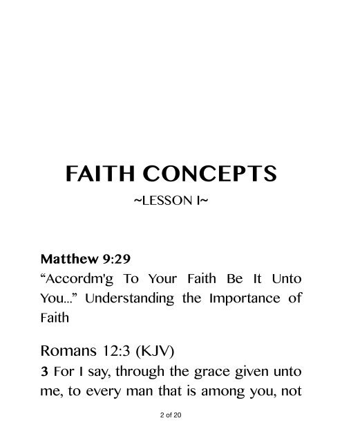 FAITH DEVELOPMENT (Workbook)