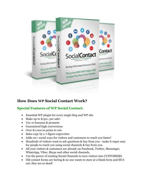 WP Social Contact review -(FREE) $32,000 Bonus & Discount