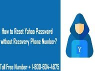 18006044875 Reset Yahoo Passwords without Recovery Phone Number
