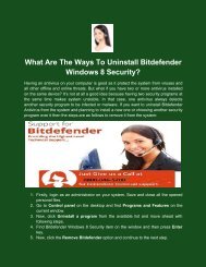 What Are The Ways To Uninstall Bitdefender Windows 8 Security