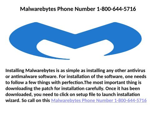Malwarebytes Contact Number 1-800-644-5716
