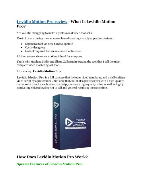Levidio motion pro free download