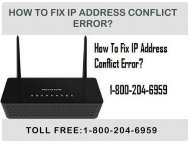 Call 18442003971 To Fix Ip Address Conflict Error