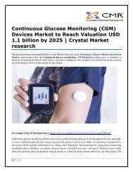 Continuous Glucose Monitoring (CGM) Devices Market to Reach Valuation USD 1.1 billion by 2025
