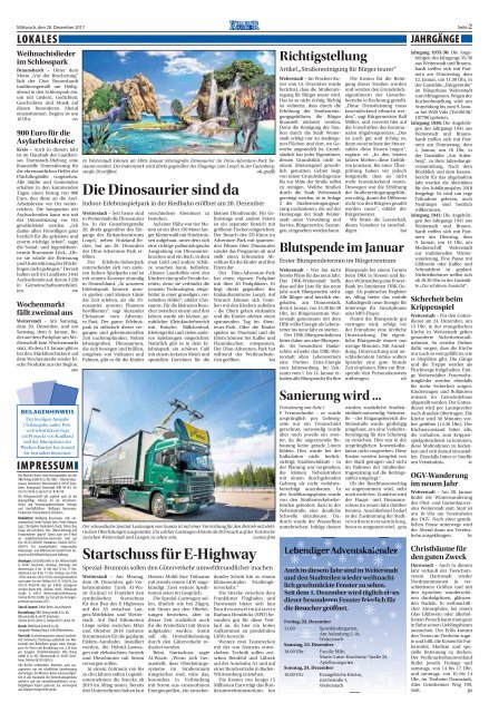 Wochen-Kurier 51/2017 - Lokalzeitung für Weiterstadt und Büttelborn