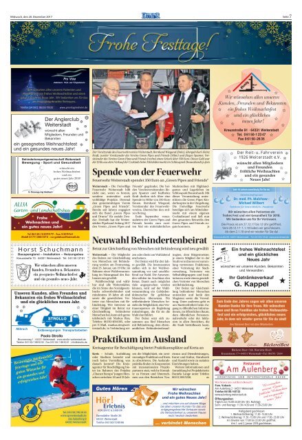 Wochen-Kurier 51/2017 - Lokalzeitung für Weiterstadt und Büttelborn