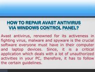How To Repair Avast Antivirus Via Windows Control Panel?