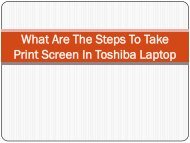 What Are The Steps To Take Print Screen In Toshiba Laptop