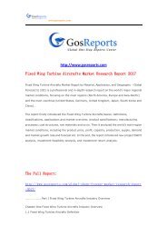 Gosreports views： Fixed Wing Turbine Aircrafts Market Research Report 2017