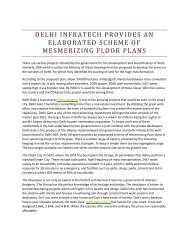 DELHI INFRATECH PROVIDES AN ELABORATED SCHEME 