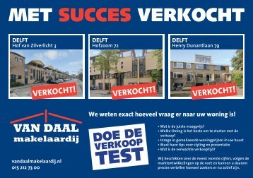 Van Daal makelaardij, succesvol verkocht in Delft!