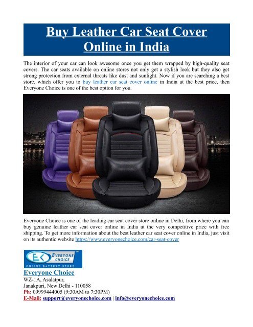 Buy Leather Car Seat Cover Online in India