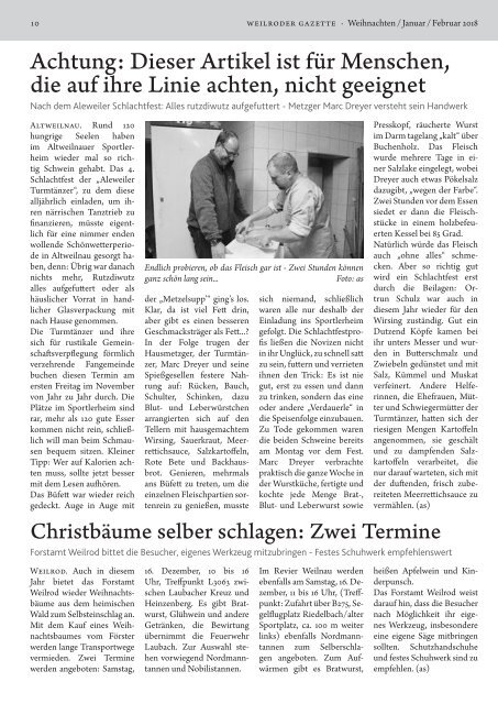 Weilroder Gazette Weihnachten/Januar/Februar 2018