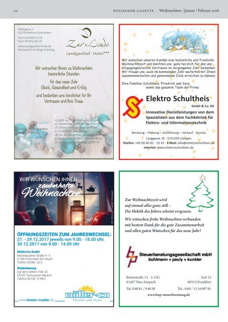 Weilroder Gazette Weihnachten/Januar/Februar 2018