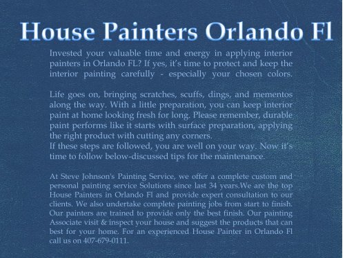 House Painters Orlando Fl