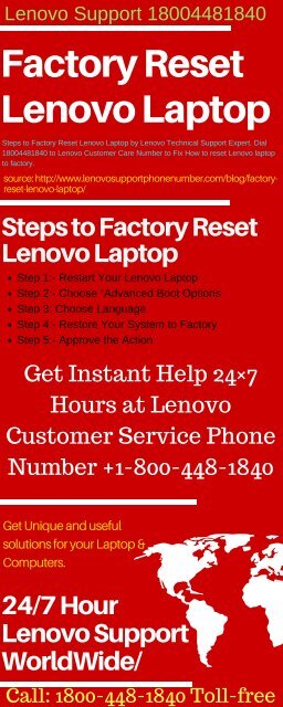 Factory Reset Lenovo Laptop 18004481840 Lenovo Support