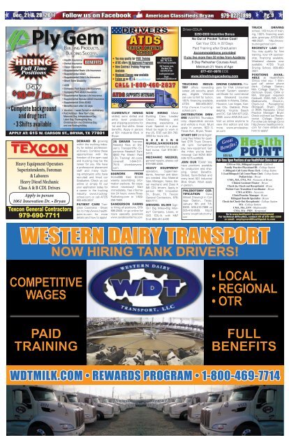 American Classifieds Dec. 21st & Dec. 28th Edition Bryan/College Station