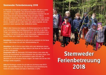 Stemweder Ferienbetreuung 2018