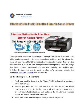 Effective Method to fix Print Head Error in Canon Printer