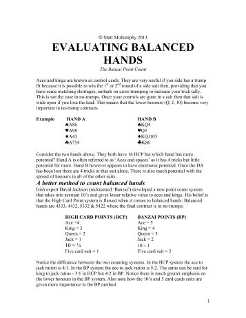 Banzai Point Count Method