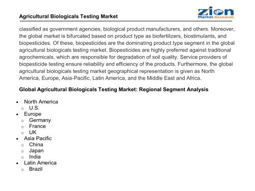 Global Agricultural Biologicals Testing Market, 2016–2024