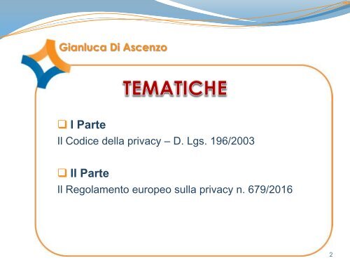 2. Il codice della privacy - Di Ascenzo