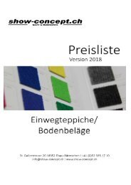 Preisliste Teppiche & Bodenbeläge - show-concept.ch 2018/19