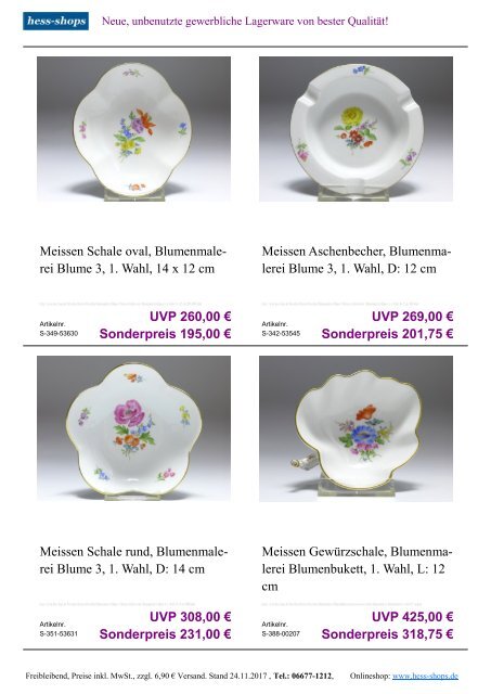 Bestandskatalog Meissen Porzellan 12-2017 bei hess-shops