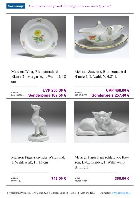 Bestandskatalog Meissen Porzellan 12-2017 bei hess-shops