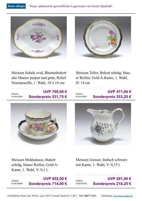 Bestandskatalog Meissen Porzellan 12-2017 bei hess-shops