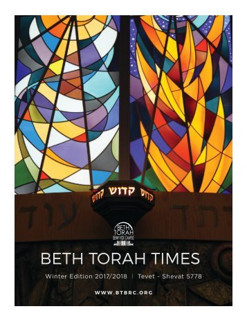 Beth Torah TIMES - Winter Edition 2017/2018