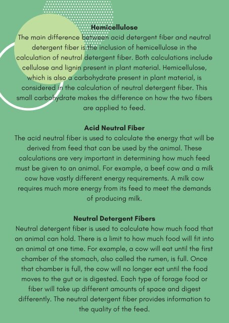 Differences Between an Acid Detergent Fiber &amp; a Neutral Detergent Fiber